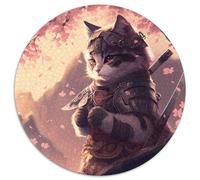 Puzzle da 1000 pezzi Gatto Sakura in cartone rotondo, attività di legame familiare, feste e compleanni (dimensioni 67,5x67,5 cm)