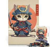 Puzzle da 1000 pezzi "Gatto Samurai Guerriero Giappone" per lo sviluppo della destrezza mentale,facile da assemblare e rilassante,incastro perfetto,regalo significativo (50x75cm)