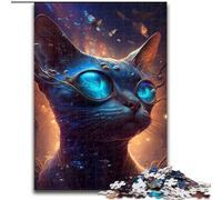 Puzzle da 1000 pezzi Gatto siamese innaturale in legno, rompicapo ad alta difficoltà per adolescenti, 50x75cm, Natale o compleanni