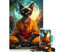 Puzzle da 1000 pezzi "Gatto siamese mistico" per adolescenti, giocattolo cognitivo, divertimento lento, bordo premium, Babbo Natale, desiderio, scegli 38x26cm