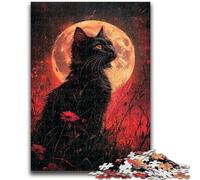 Puzzle da 1000 pezzi "Gatto sotto la luna" per adulti e adolescenti, per ammazzare il tempo in casa e migliorare l'amore tra coppie, 50x75cm