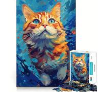 Puzzle da 1000 pezzi "Gatto sottomarino" per adolescenti stimola la mente,divertente,con taglio di alta precisione,attività creativa rilassante e pausa rigenerante (38x26cm)