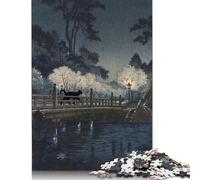 Puzzle da 1000 pezzi "Gatto sul ponte Benkei", difficoltà alta, per adulti, rafforza i rapporti tra i membri della famiglia (75x50 cm)