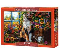 Puzzle da 1000 pezzi - gatto tra i fiori