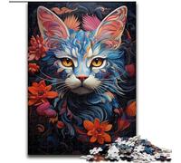 Puzzle da 1000 pezzi "Gatto tra i fiori" per adulti e adolescenti, antistress, per ammazzare il tempo durante le vacanze, per migliorare l'amore tra coppie (26x38cm)