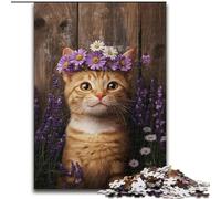 Puzzle da 1000 pezzi "Gatto tra i fiori" - Puzzle da 1000 pezzi perfetto per il divertimento in famiglia, per compleanni e Natale (dimensioni 50x75cm)