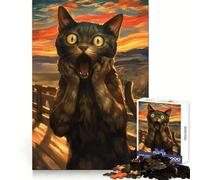 Puzzle da 1000 pezzi "Gatto Urlante" per adulti e ragazzi,per il benessere mentale,il relax,la precisione e la realizzazione di un puzzle Regalo speciale (38x52cm)