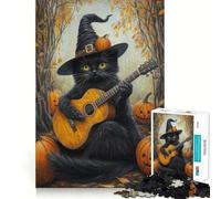 Puzzle da 1000 pezzi "Gatto's Halloween Melody" Gioco di precisione e divertente per stimolare la mente e favorire la tranquillitàRegalo ideale per Natale e momenti di relax (38x26cm)