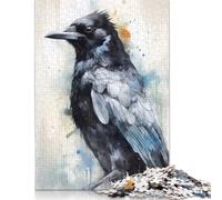 Puzzle da 1000 pezzi "Gazza ladra bellezza" con inchiostro nero per adulti, puzzle di carta, regali di Halloween, puzzle per adulti, gioco educativo, sfida giocattolo (75x50 cm)