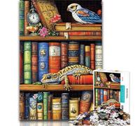 Puzzle da 1000 pezzi "Geco sulla libreria" per adulti, decorazione artistica da parete e idea regalo di compleanno per amici, ufficio domestico 50x75cm