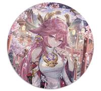 Puzzle da 1000 pezzi Genshin Impact Yae Miko Puzzle rotondo da 1000 pezzi fai da te Decorazione artistica, regalo di compleanno perfetto 67,5x67,5 cm
