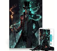 Puzzle da 1000 pezzi "Gentiluomo mistico con bastone e magia" per adolescenti, ideale per migliorare la memoria, rilassante e divertente, con un design elegante da assemblare (50x75cm)