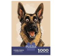 Puzzle Da 1000 Pezzi - German Shepherd Caricature Puzzle Per Adolescenti Gioco Per Famiglie Analisi E Logica Come Regalo Per Tutta La Famiglia 38x26cm/1000pcs