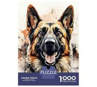 Puzzle Da 1000 Pezzi German Shepherd Watercolor (2) Puzzle Per Adulti Gioco Pratico Sfida Difficile Interazione Genitore-figlio 70x50cm/1000pcs