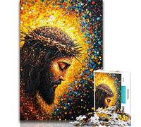 Puzzle da 1000 pezzi "Gesù d'oro" per adulti e adolescenti, aiuta il cervello ad allenarsi, giocattoli avvincenti per coltivare la pazienza, gioco di sfida unico (38x26cm)