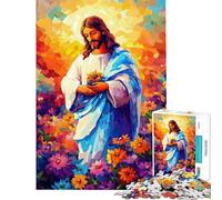 Puzzle da 1000 pezzi "Gesù in un giardino" per adolescenti sfida di velocità manuale per compleanno e Natale giocattolo che stimola l'intelligenza e crea dipendenza 38x26cm