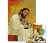 Puzzle da 1000 pezzi "Gesù nei suoi pensieri" gioco educativo gara di velocità manuale con pezzi di forma casuale completamente ad incastro 50x75cm