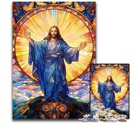 Puzzle da 1000 pezzi "Gesù nel cielo" in cartone, decorazione fai da te, sfida per il cervello, per adulti, famiglia, regalo di Natale 26X38CM/10,23x14,96 pollici