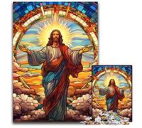 Puzzle da 1000 pezzi "Gesù nel cielo" per adulti, in cartone, per decorazioni per la casa, allenamento del cervello e regali per le feste, 26X38CM/10,23x14,96 pollici.