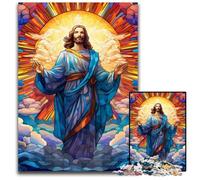 Puzzle da 1000 pezzi "Gesù nel cielo" per adulti, in legno, rilassante e divertente, perfetto regalo di Natale e decorazione per la casa, 50x75CM/19,68x29,52 pollici.
