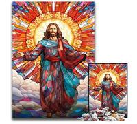 Puzzle da 1000 pezzi "Gesù nel cielo" per adulti, puzzle in legno per decorazioni per la casa, allenamento del cervello e regali per le feste, 50x75CM/19,68x29,52 pollici.