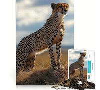 Puzzle da 1000 pezzi "Ghepardo su una collina" Taglio premium Gioco creativo per stimolare la mente e creare un'atmosfera serena e divertente Decorazione natalizia da parete (38x52cm)