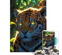 Puzzle da 1000 pezzi "Giaguaro mistico nella giungla" gioco educativo che stimola l'intelligenza e crea dipendenza ideale come regalo di compleanno o per il Secret Santa (dimensioni 50x75cm)