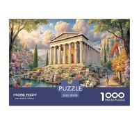 Puzzle da 1000 pezzi "Giardino del tempio greco" - Impossibile, difficile e impegnativo - Tempio (fiori di stagno) - Carta riciclata per la decorazione delle pareti di casa, 70x50 cm/1000 pezzi