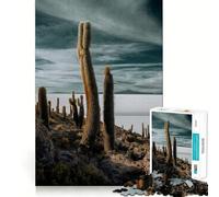Puzzle da 1000 pezzi "Giardino di cactus sul Salar de Uyuni" con bordi lisci,gioco divertente e stimolante,ideale per momenti di relax e come regalo di compleanno (50x75cm)