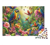 Puzzle da 1000 pezzi "Giardino tropicale dei pappagalli", giungla, giardino delle farfalle, gioco educativo per adulti, decorazione per la casa, difficile, regalo di compleanno. 38x26cm