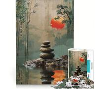 Puzzle da 1000 pezzi "Giardino zen al tramonto" gioco educativo rilassante e stimolante per la mente ideale come decorazione da scrivania 38x26cm