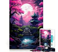 Puzzle da 1000 pezzi,Giardino Zen Sakura Giapponese,Taglio Perfetto,Gioco Divertente e Gratuito,Regalo di Natale Artistico (38x52cm)