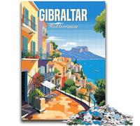 Puzzle da 1000 pezzi Gibilterra Mediterraneo Aiuta il cervello a esercitare Giocattoli avvincenti per coltivare la pazienza Adatto alle coppie (dimensioni 38x52cm)