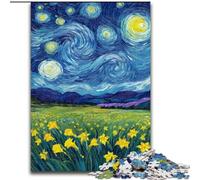 Puzzle da 1000 pezzi "Gigli gialli nel cielo notturno" per adulti e ragazzi,modello da assemblare,ideale come regalo per tutta la famiglia,adatto per bambini di età compresa tra 14 e 50 anni
