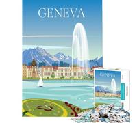 Puzzle da 1000 pezzi Ginevra Svizzera Gioco pratico e coinvolgente per coltivare la pazienza un'opera d'arte un regalo perfetto per la decorazione della casa (dimensioni 75x50cm)