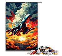 Puzzle da 1000 pezzi giochi educativi aerei da combattimento circondati da schizzi tanti puzzle colorati per adulti puzzle in legno per divertimento in famiglia serata di giochi 75x50 cm