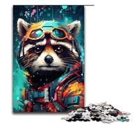 Puzzle da 1000 pezzi giochi educativi Baby Robot Raccoon di Splatters Molti puzzle spessi e colorati per adulti Puzzle in legno per serate di gioco divertenti in famiglia 75x50 cm