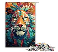Puzzle da 1000 pezzi giochi educativi colorati psichedelici con il volto della tigre puzzle per adulti puzzle in legno per divertimento in famiglia e serate di gioco 1000 pezzi (75x50 cm)