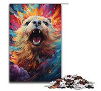 Puzzle da 1000 pezzi giochi educativi colorati puzzle psichedelici a forma di leone marino per adulti puzzle in legno per divertimento in famiglia e serate di gioco 75x50 cm