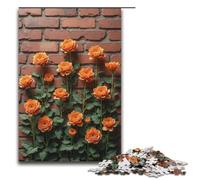 Puzzle da 1000 pezzi giochi educativi fiori selvatici che ondeggiano nelle crepe dei mattoni puzzle per adulti puzzle in legno per divertimento in famiglia e serata di giochi 1000 pezzi (38x26 cm)