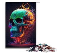 Puzzle da 1000 pezzi, giochi educativi, puzzle astratti con teschio al neon per adulti, puzzle in legno per divertimento in famiglia e serata di giochi, 1000 pezzi