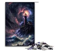Puzzle da 1000 pezzi giochi educativi un faro nella tempesta puzzle in legno per adulti per divertimento in famiglia e serate di gioco 75x50 cm