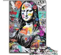 Puzzle da 1000 pezzi, Gioco di graffiti Mona Lisa per adulti, 26x38cm, gioco decorativo fai da te stimolante, giocattolo interattivo per famiglie
