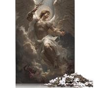 Puzzle da 1000 pezzi, gioco di puzzle in legno "Angelo della luce e della giustizia", gioco educativo, sfida, giocattolo, come regalo di Natale, 1000 pezzi (75x50 cm)