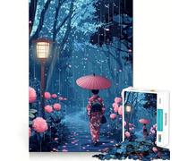 Puzzle da 1000 pezzi "Giornata di pioggia in Giappone" per adolescenti, ideale per rafforzare la memoria e il legame familiare, con bordi precisi e un regalo premuroso (38x26cm)
