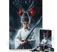Puzzle da 1000 pezzi "Giovane Samurai e Drago" per adulti per lo sviluppo delle capacità cognitive ideale per il relax e il divertimento con chiusura a scatto perfetto come regalo di Natale (38x26cm)