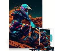 Puzzle da 1000 pezzi "Giovane uomo in motocross" per adulti,gioco stimolante per la mente,superficie liscia e priva di sbavature,hobby affascinante per i momenti di svago (50x75cm)