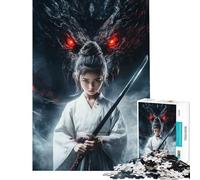 Puzzle da 1000 pezzi "Giovani Samurai e Drago" sfida educativa ma divertente e spiritosa decorazione da parete per ragazzi dai 14 anni in su (38x52cm)