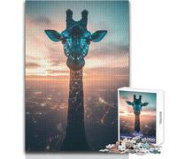 Puzzle da 1000 pezzi "Giraffa Cosmica Curiosa" per adolescenti, gioco di apprendimento divertente con la mente, regalo perfetto per le feste, dimensioni 38x52cm
