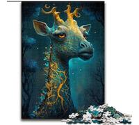 Puzzle da 1000 pezzi Giraffa Magica in legno, idea regalo per le feste, opera d'arte umoristica, opera d'arte dettagliata 50x75cm, Natale o compleanni